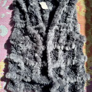 Gray Rabbit Fur Vest